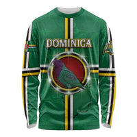 Personalized Dominica Long Sleeve Shirt Sisserou Parrot With Hibiscus Patterns - Wonder Print Shop