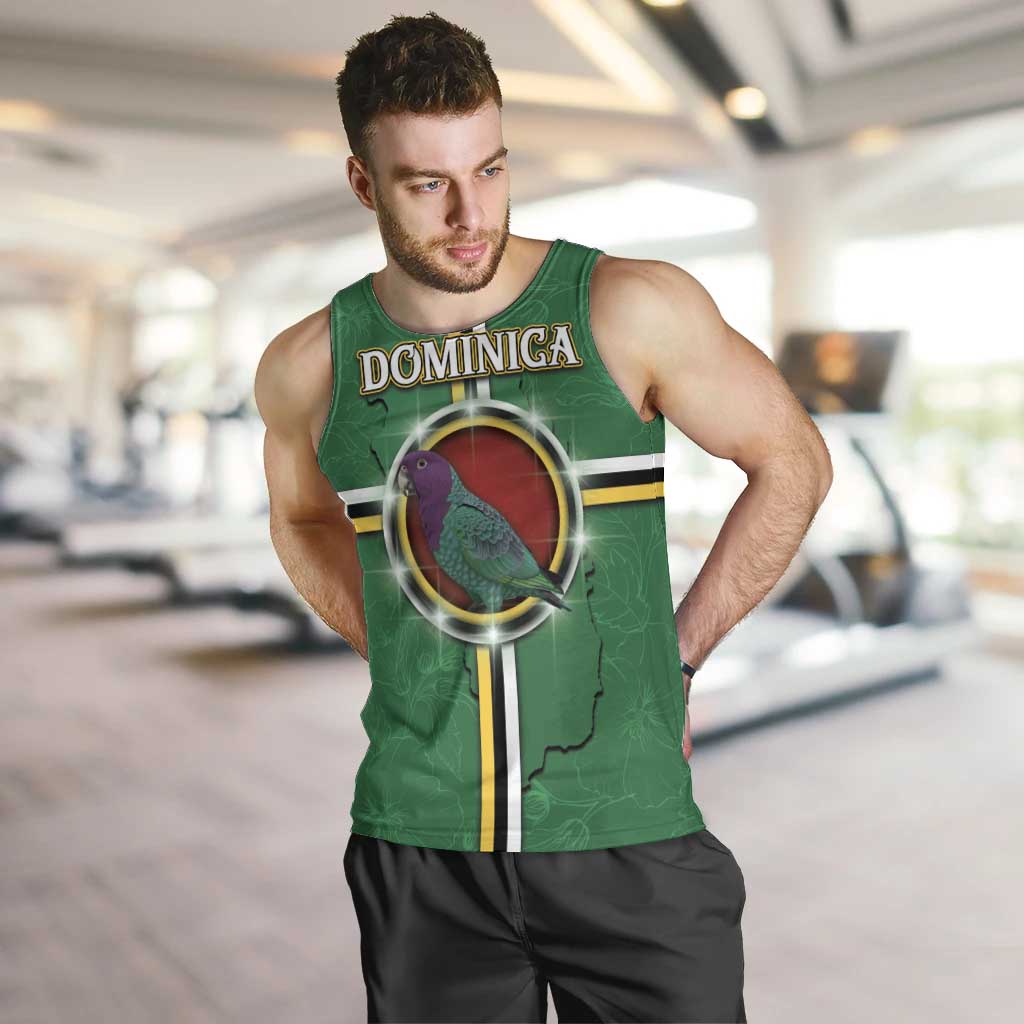 Personalized Dominica Men Tank Top Sisserou Parrot With Hibiscus Patterns - Wonder Print Shop