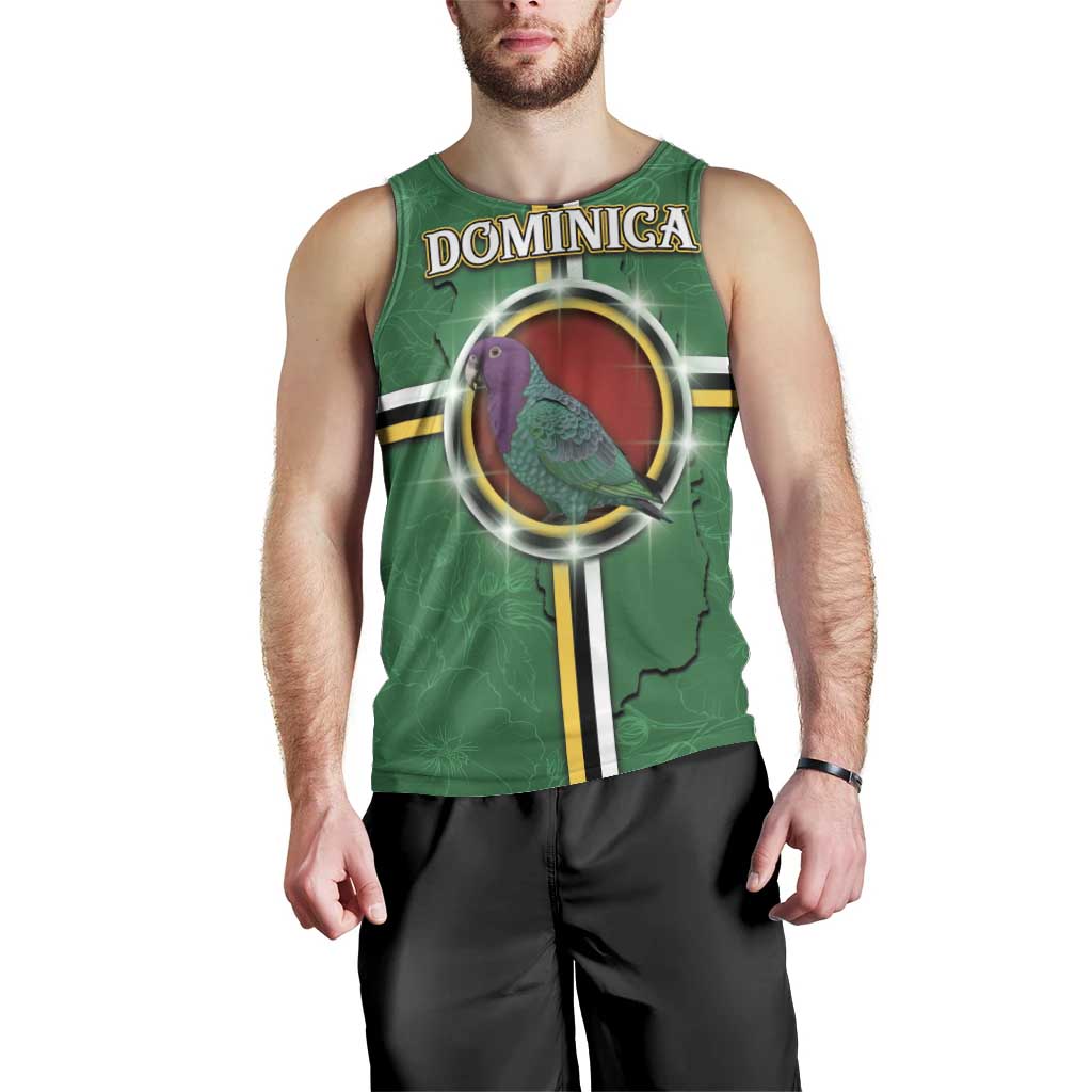 Personalized Dominica Men Tank Top Sisserou Parrot With Hibiscus Patterns - Wonder Print Shop