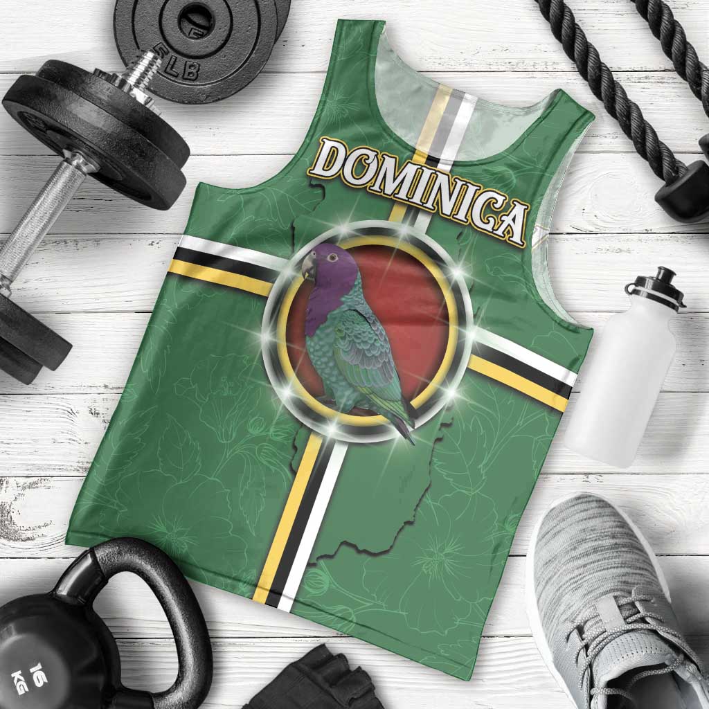 Personalized Dominica Men Tank Top Sisserou Parrot With Hibiscus Patterns - Wonder Print Shop