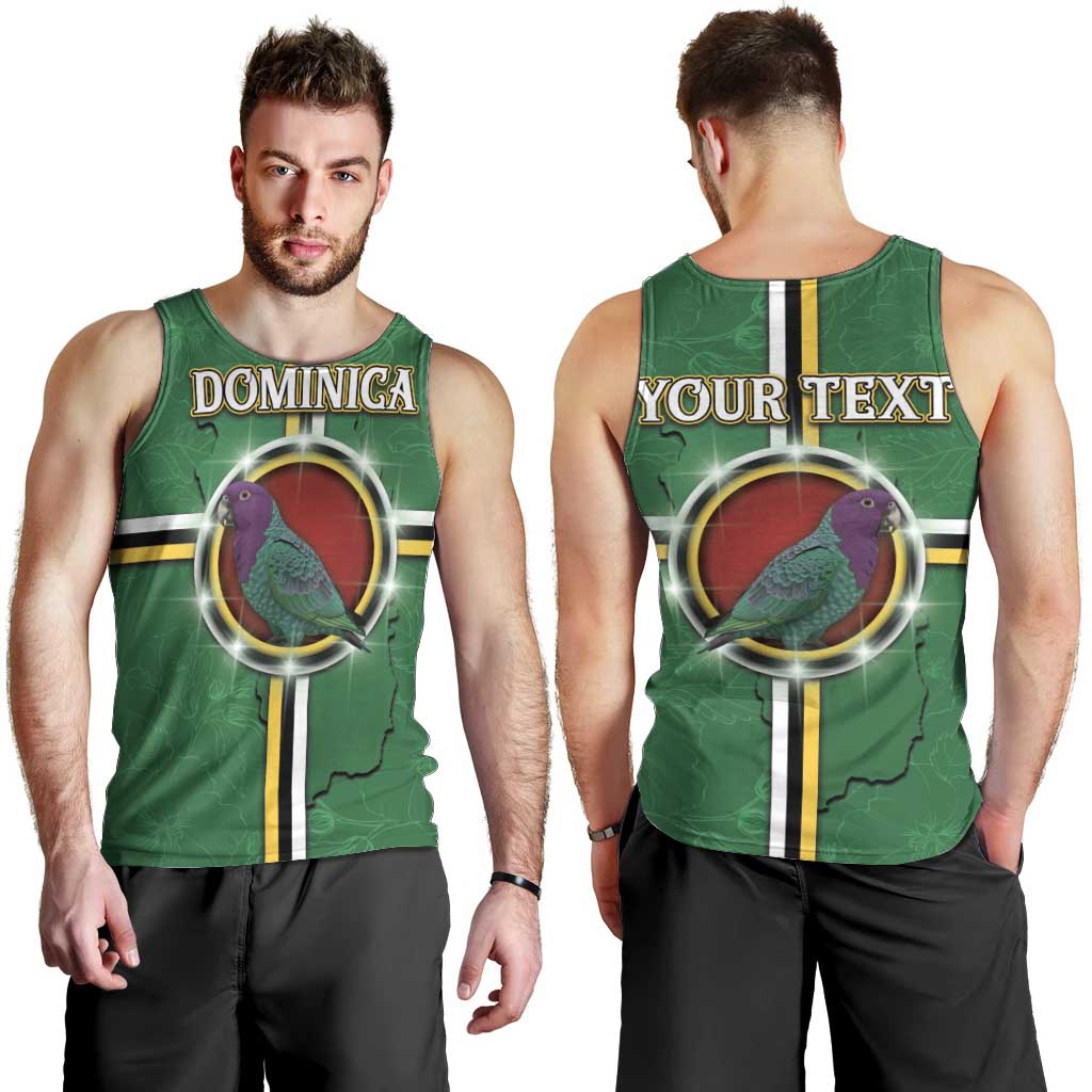 Personalized Dominica Men Tank Top Sisserou Parrot With Hibiscus Patterns - Wonder Print Shop