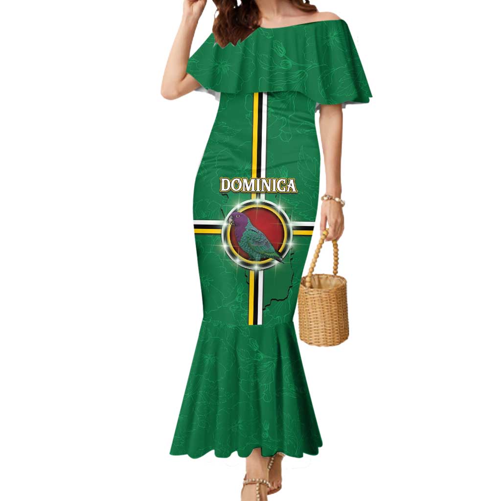 Personalized Dominica Mermaid Dress Sisserou Parrot With Hibiscus Patterns - Wonder Print Shop