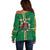 Personalized Dominica Off Shoulder Sweater Sisserou Parrot With Hibiscus Patterns - Wonder Print Shop