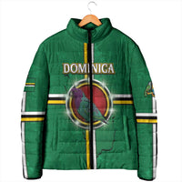 Personalized Dominica Padded Jacket Sisserou Parrot With Hibiscus Patterns - Wonder Print Shop