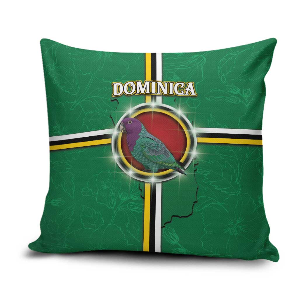 Dominica Pillow Cover Sisserou Parrot With Hibiscus Patterns - Wonder Print Shop