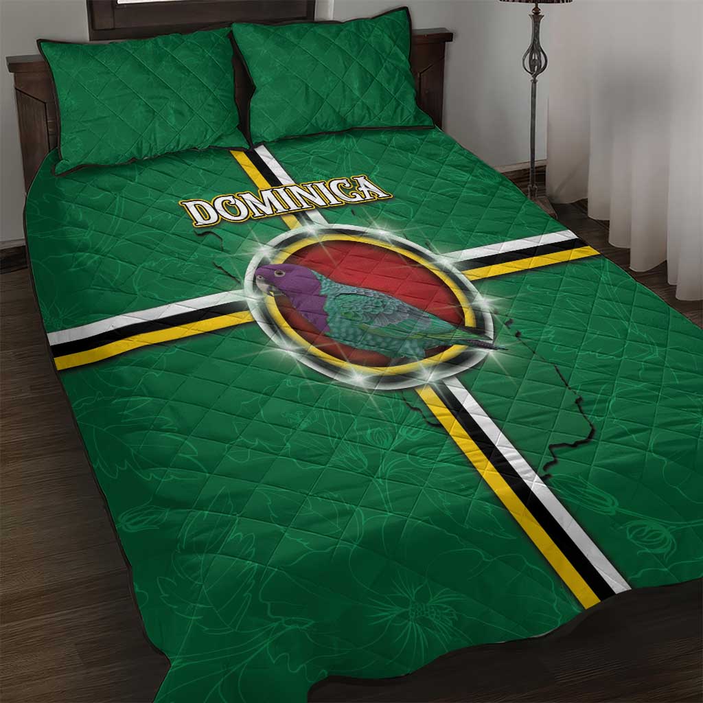 Dominica Quilt Bed Set Sisserou Parrot With Hibiscus Patterns - Wonder Print Shop