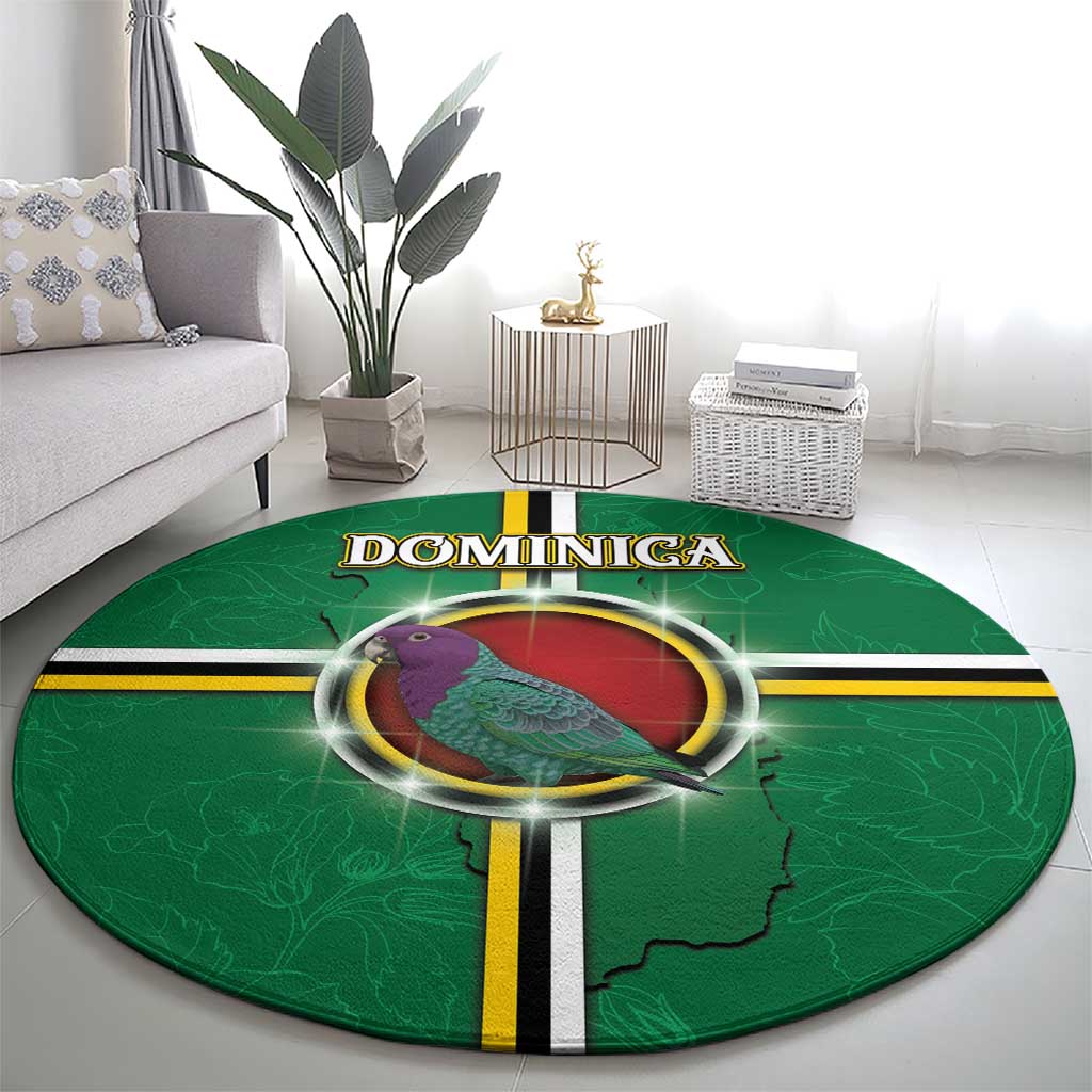 Dominica Round Carpet Sisserou Parrot With Hibiscus Patterns - Wonder Print Shop