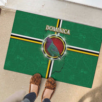 Dominica Rubber Doormat Sisserou Parrot With Hibiscus Patterns - Wonder Print Shop
