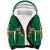 Personalized Dominica Sherpa Hoodie Sisserou Parrot With Hibiscus Patterns - Wonder Print Shop