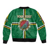 Personalized Dominica Sleeve Zip Bomber Jacket Sisserou Parrot With Hibiscus Patterns - Wonder Print Shop