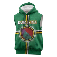 Personalized Dominica Sleeveless Hoodie Sisserou Parrot With Hibiscus Patterns - Wonder Print Shop