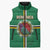 Personalized Dominica Sleeveless Puffer Jacket Sisserou Parrot With Hibiscus Patterns - Wonder Print Shop