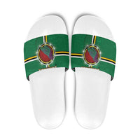 Dominica Slide Sandals Sisserou Parrot With Hibiscus Patterns - Wonder Print Shop