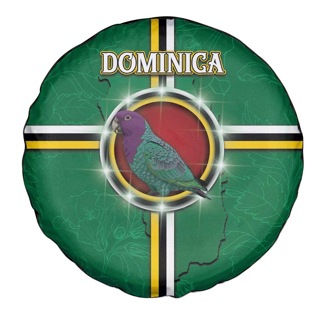 Dominica Spare Tire Cover Sisserou Parrot With Hibiscus Patterns - Wonder Print Shop