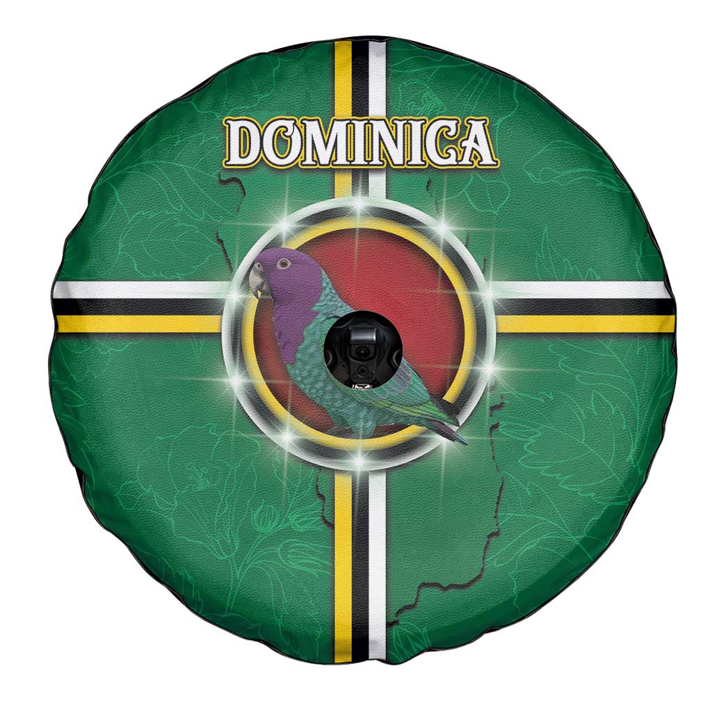 Dominica Spare Tire Cover Sisserou Parrot With Hibiscus Patterns - Wonder Print Shop