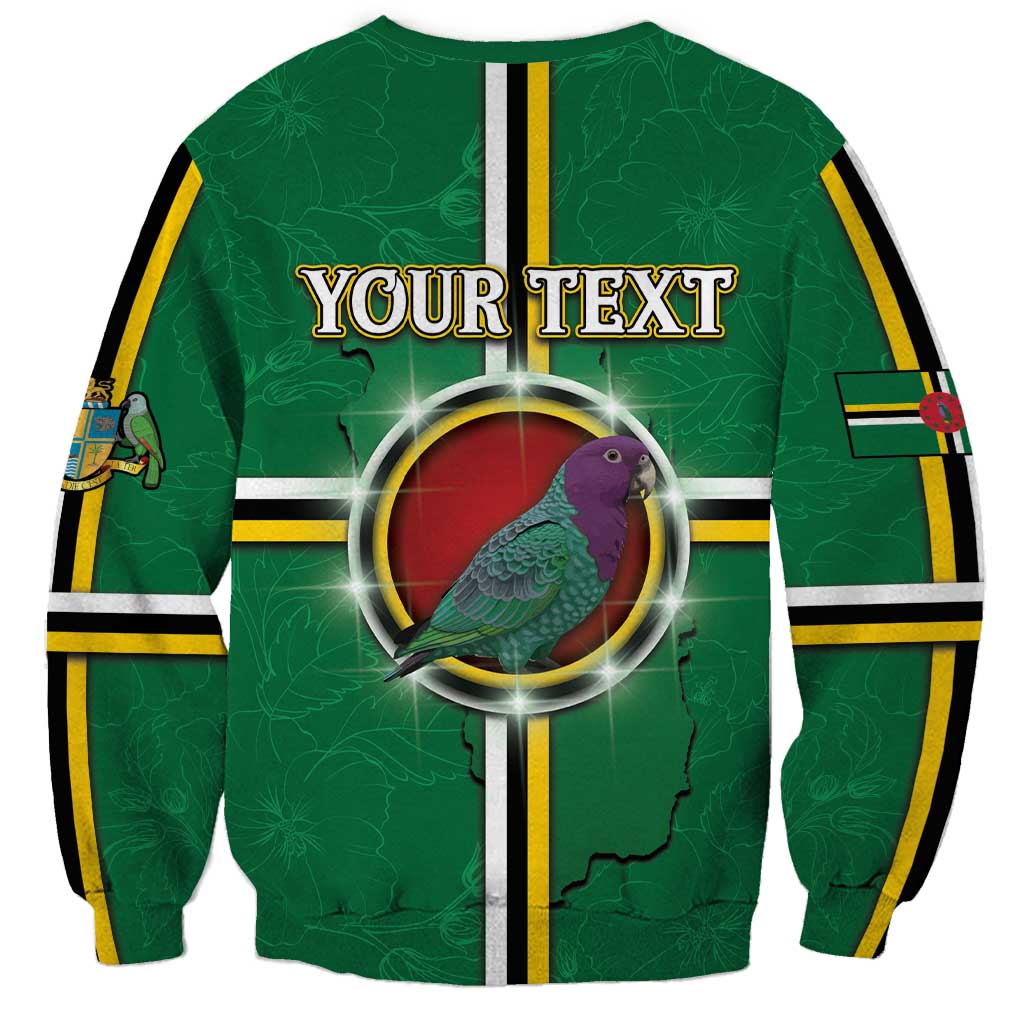 Personalized Dominica Sweatshirt Sisserou Parrot With Hibiscus Patterns - Wonder Print Shop