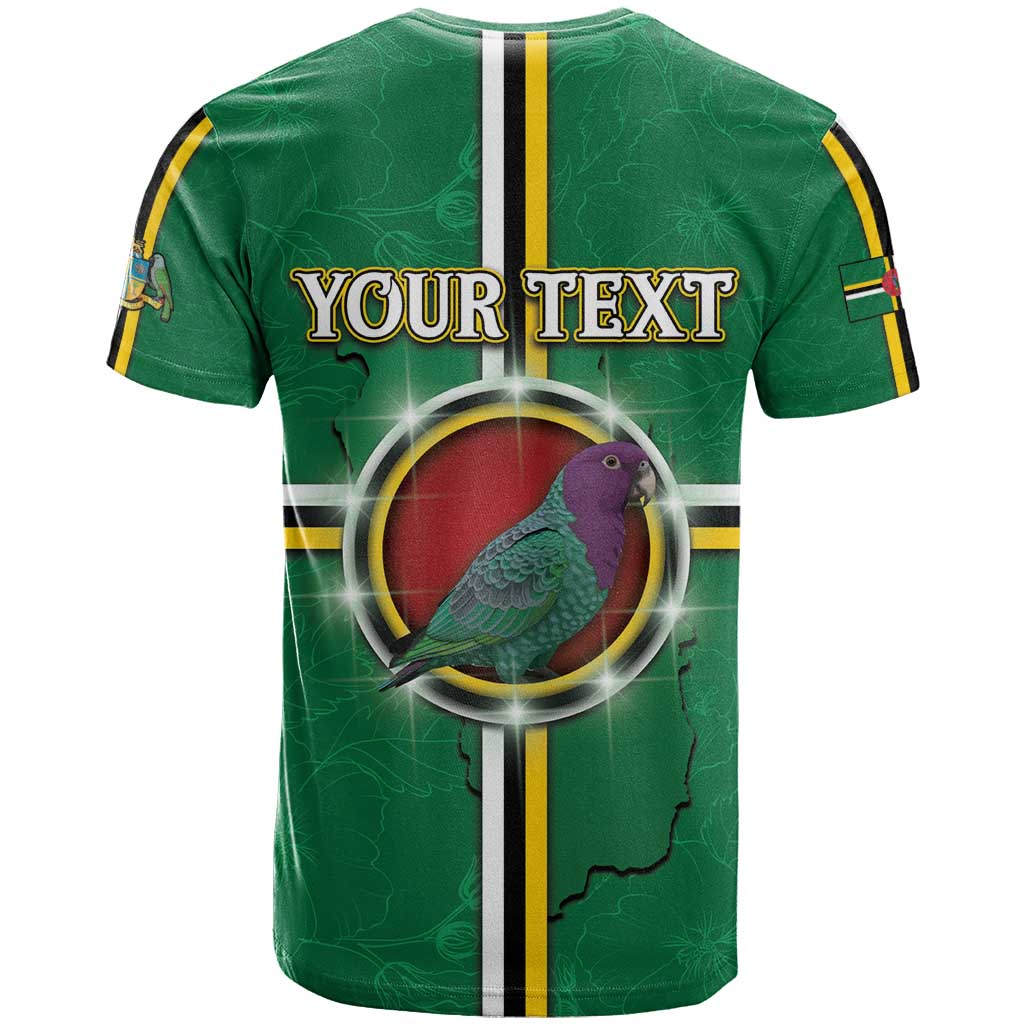 Personalized Dominica T Shirt Sisserou Parrot With Hibiscus Patterns - Wonder Print Shop