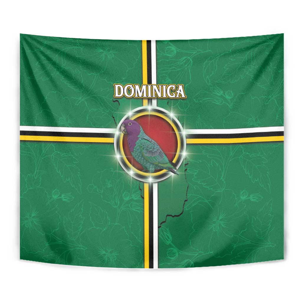Dominica Tapestry Sisserou Parrot With Hibiscus Patterns - Wonder Print Shop