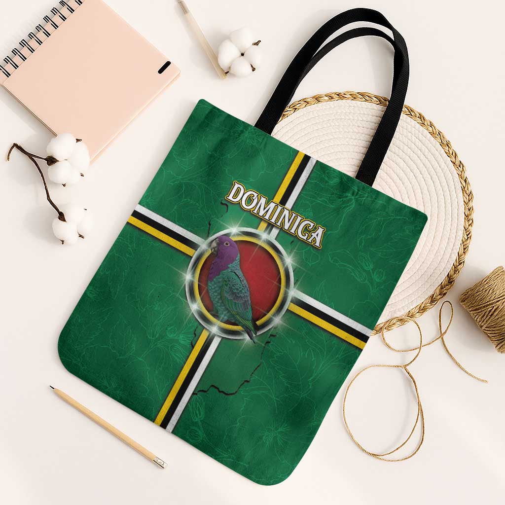 Dominica Tote Bag Sisserou Parrot With Hibiscus Patterns - Wonder Print Shop