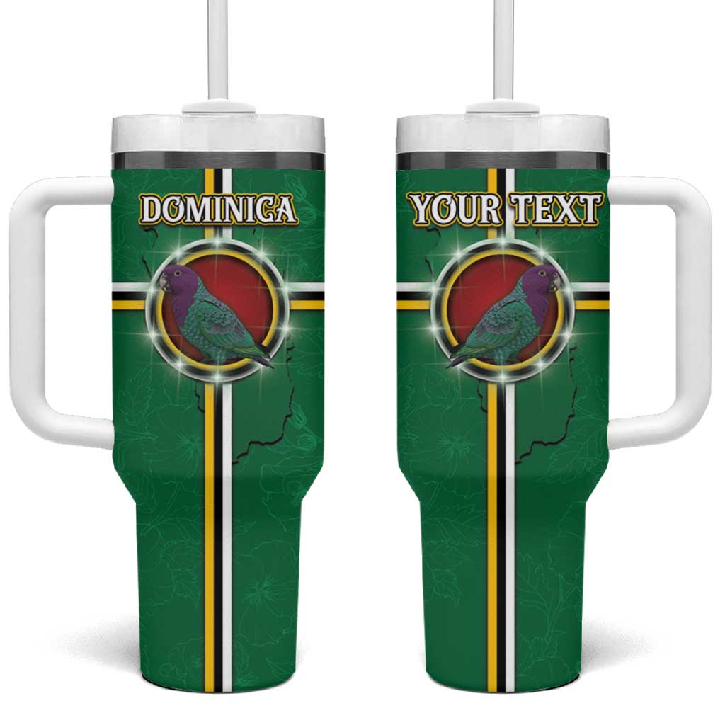 Personalized Dominica Tumbler With Handle Sisserou Parrot With Hibiscus Patterns - Wonder Print Shop