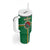 Personalized Dominica Tumbler With Handle Sisserou Parrot With Hibiscus Patterns - Wonder Print Shop