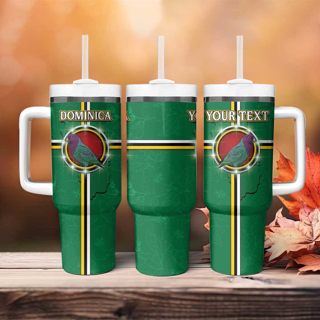 Personalized Dominica Tumbler With Handle Sisserou Parrot With Hibiscus Patterns - Wonder Print Shop