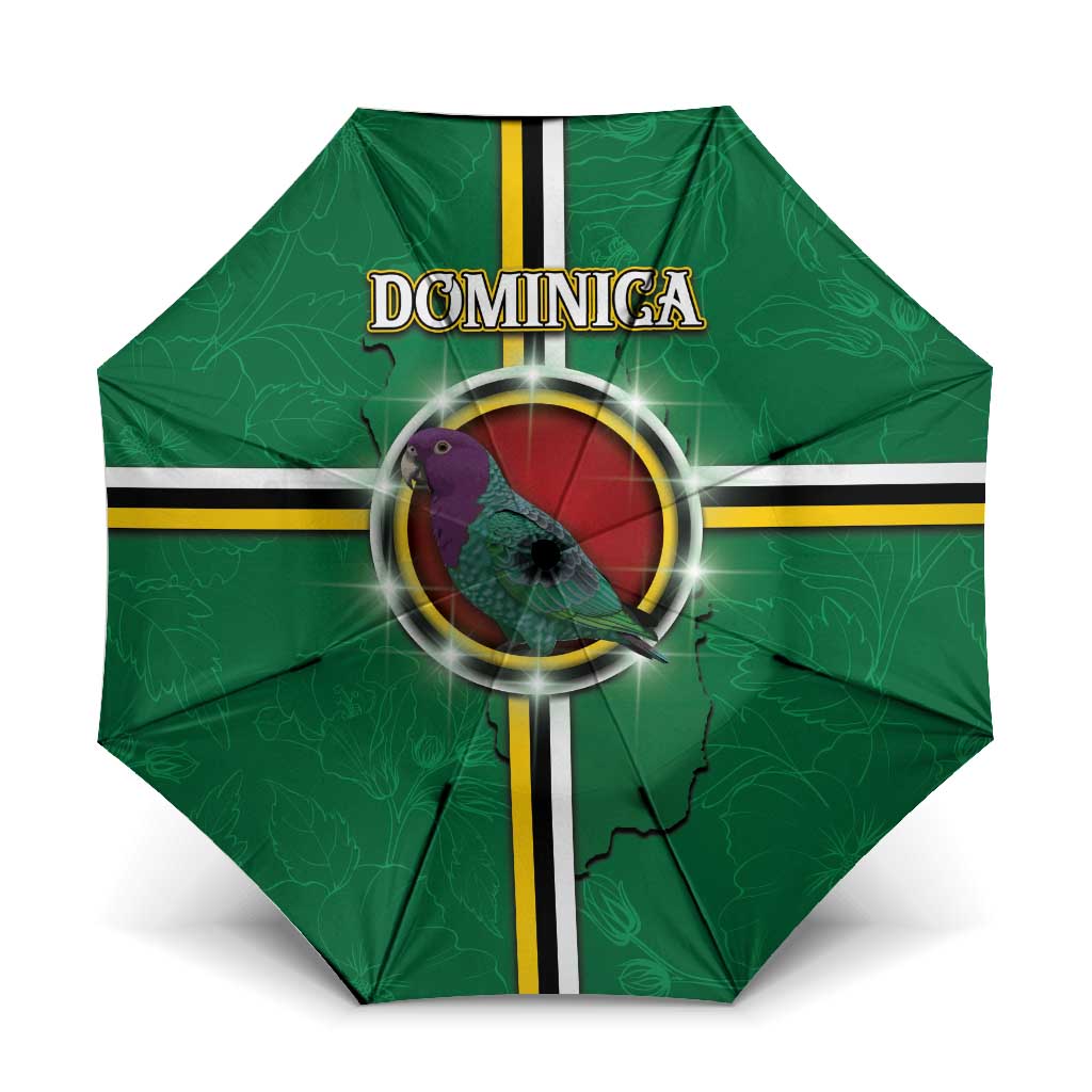 Dominica Umbrella Sisserou Parrot With Hibiscus Patterns - Wonder Print Shop