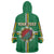 Personalized Dominica Wearable Blanket Hoodie Sisserou Parrot With Hibiscus Patterns - Wonder Print Shop