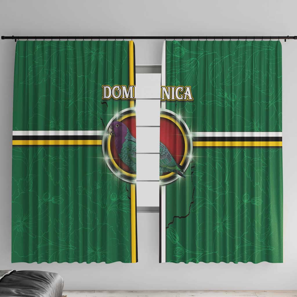 Dominica Window Curtain Sisserou Parrot With Hibiscus Patterns - Wonder Print Shop