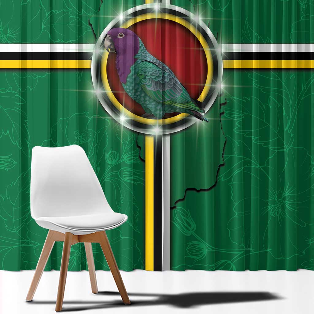 Dominica Window Curtain Sisserou Parrot With Hibiscus Patterns - Wonder Print Shop