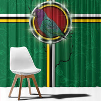Dominica Window Curtain Sisserou Parrot With Hibiscus Patterns - Wonder Print Shop