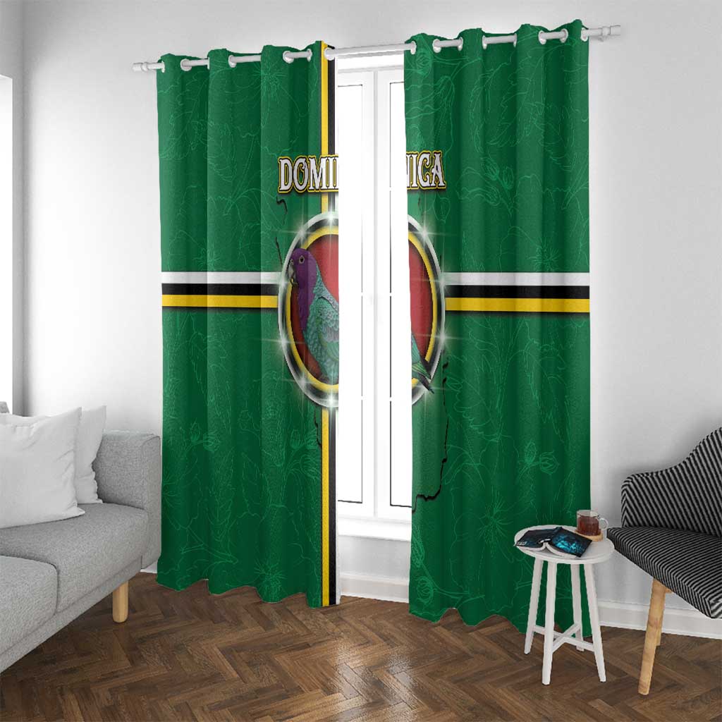 Dominica Window Curtain Sisserou Parrot With Hibiscus Patterns - Wonder Print Shop
