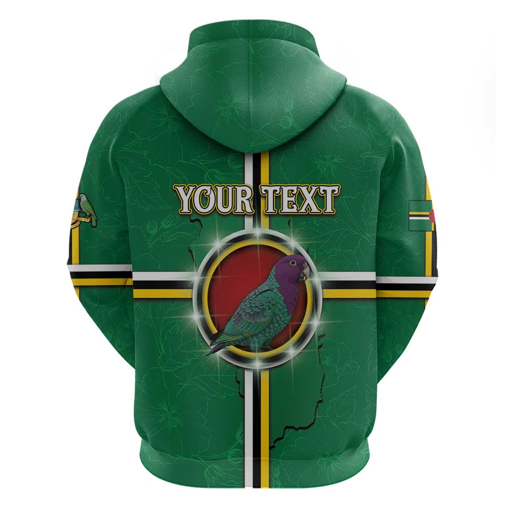 Personalized Dominica Zip Hoodie Sisserou Parrot With Hibiscus Patterns - Wonder Print Shop