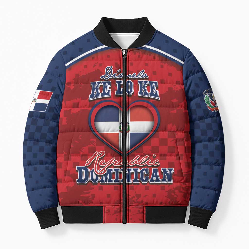 Personalized Dominican Republic Bomber Puffer Jacket Dimelo Ke Lo Ke - Wonder Print Shop