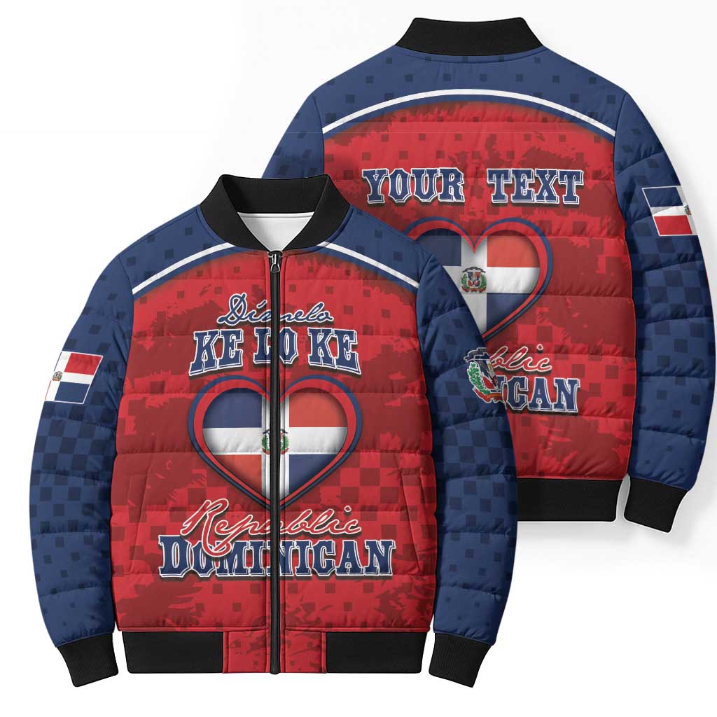 Personalized Dominican Republic Bomber Puffer Jacket Dimelo Ke Lo Ke - Wonder Print Shop
