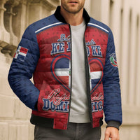 Personalized Dominican Republic Bomber Puffer Jacket Dimelo Ke Lo Ke - Wonder Print Shop