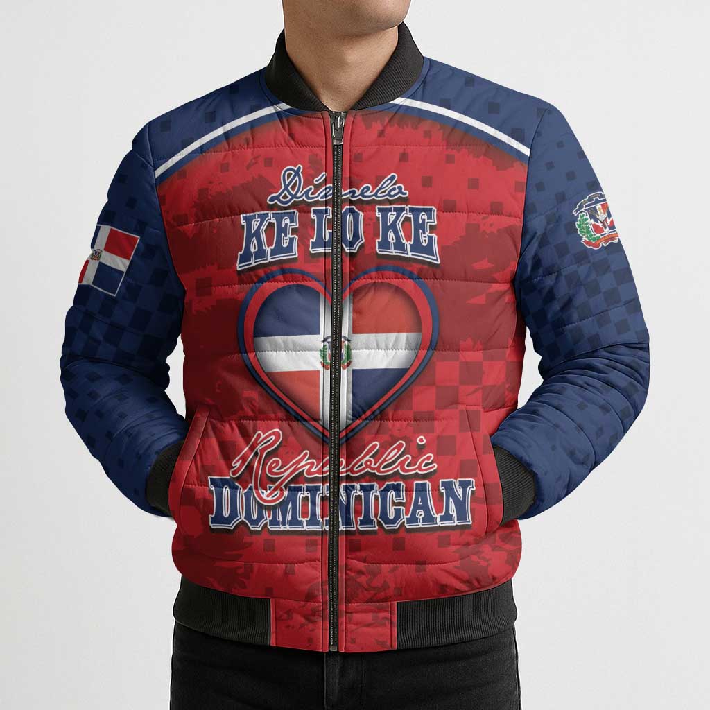 Personalized Dominican Republic Bomber Puffer Jacket Dimelo Ke Lo Ke - Wonder Print Shop