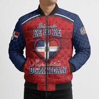 Personalized Dominican Republic Bomber Puffer Jacket Dimelo Ke Lo Ke - Wonder Print Shop