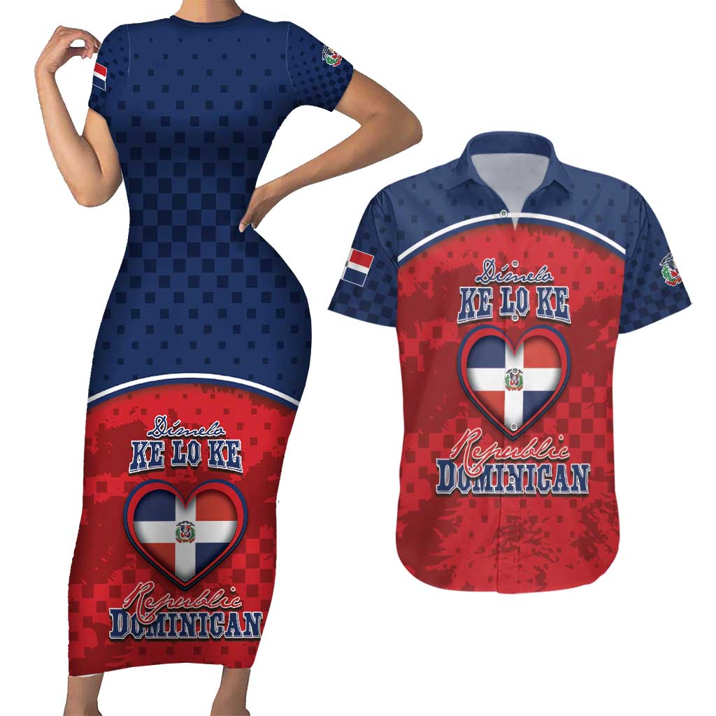 Personalized Dominican Republic Couples Matching Short Sleeve Bodycon Dress and Hawaiian Shirt Dimelo Ke Lo Ke - Wonder Print Shop