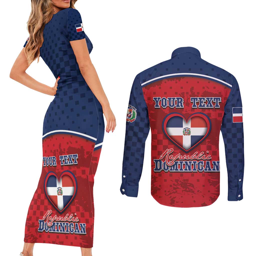 Personalized Dominican Republic Couples Matching Short Sleeve Bodycon Dress and Long Sleeve Button Shirt Dimelo Ke Lo Ke - Wonder Print Shop