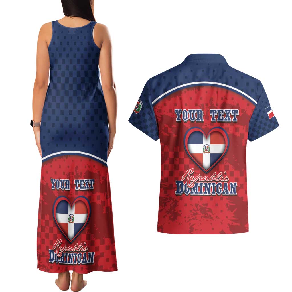 Personalized Dominican Republic Couples Matching Tank Maxi Dress and Hawaiian Shirt Dimelo Ke Lo Ke - Wonder Print Shop