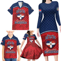 Personalized Dominican Republic Family Matching Long Sleeve Bodycon Dress and Hawaiian Shirt Dimelo Ke Lo Ke - Wonder Print Shop
