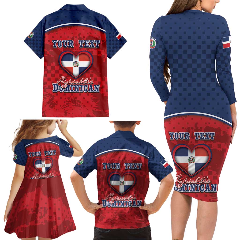 Personalized Dominican Republic Family Matching Long Sleeve Bodycon Dress and Hawaiian Shirt Dimelo Ke Lo Ke - Wonder Print Shop