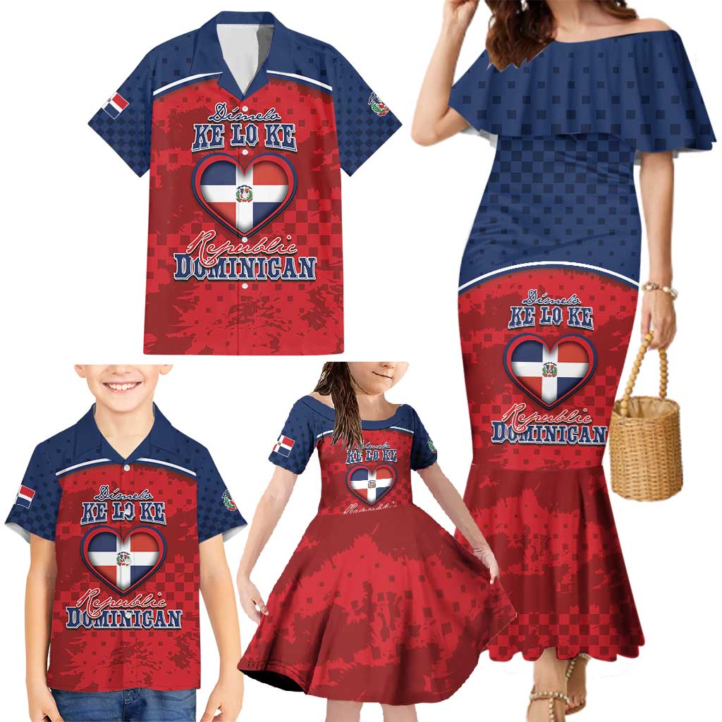 Personalized Dominican Republic Family Matching Mermaid Dress and Hawaiian Shirt Dimelo Ke Lo Ke - Wonder Print Shop