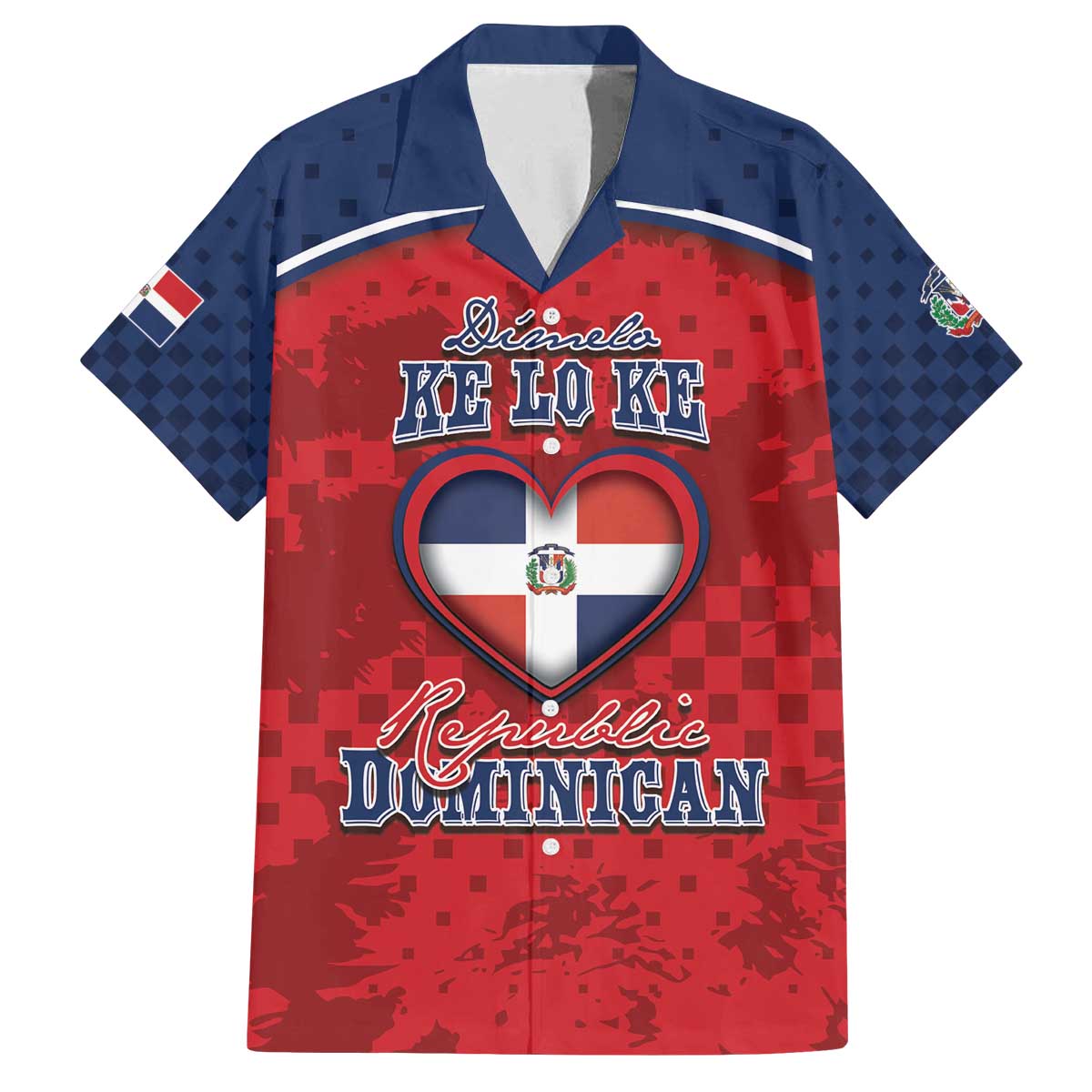 Personalized Dominican Republic Family Matching Off The Shoulder Long Sleeve Dress and Hawaiian Shirt Dimelo Ke Lo Ke - Wonder Print Shop