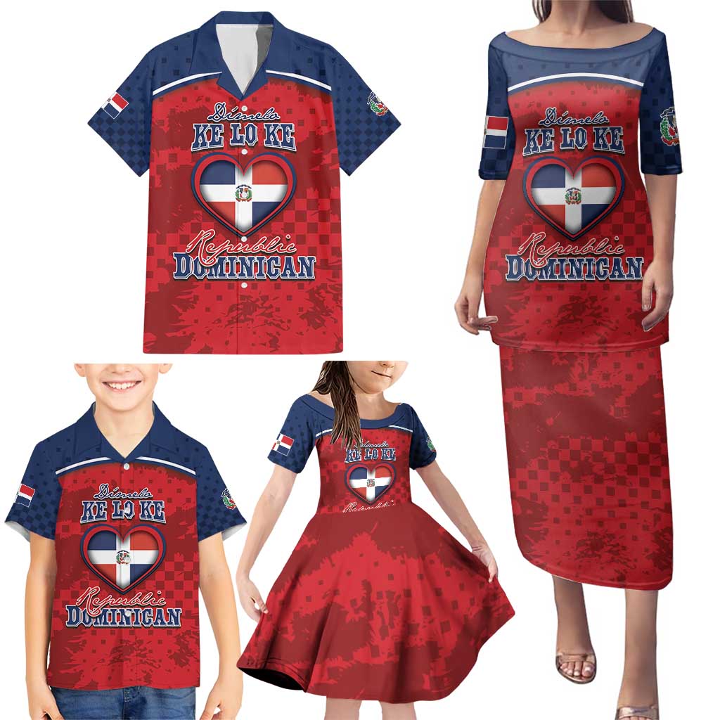 Personalized Dominican Republic Family Matching Puletasi and Hawaiian Shirt Dimelo Ke Lo Ke - Wonder Print Shop