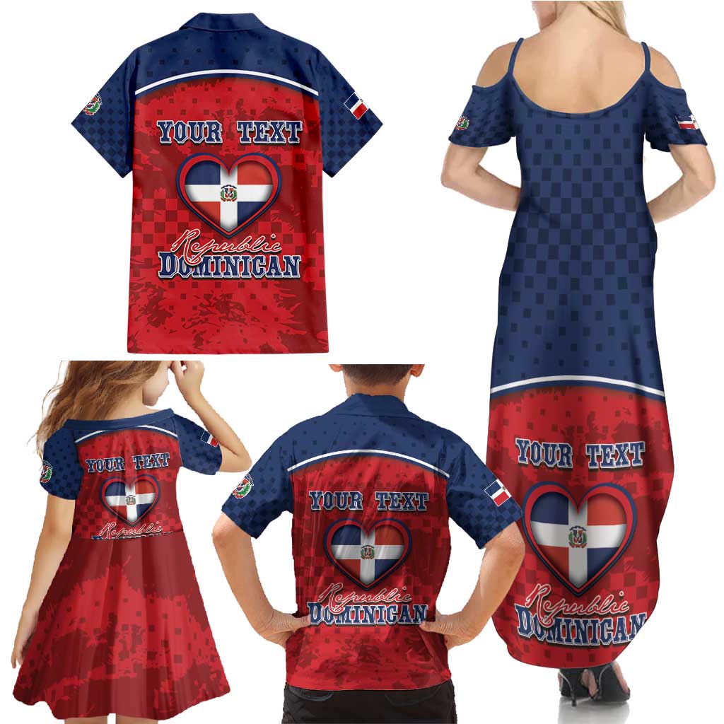 Personalized Dominican Republic Family Matching Summer Maxi Dress and Hawaiian Shirt Dimelo Ke Lo Ke - Wonder Print Shop