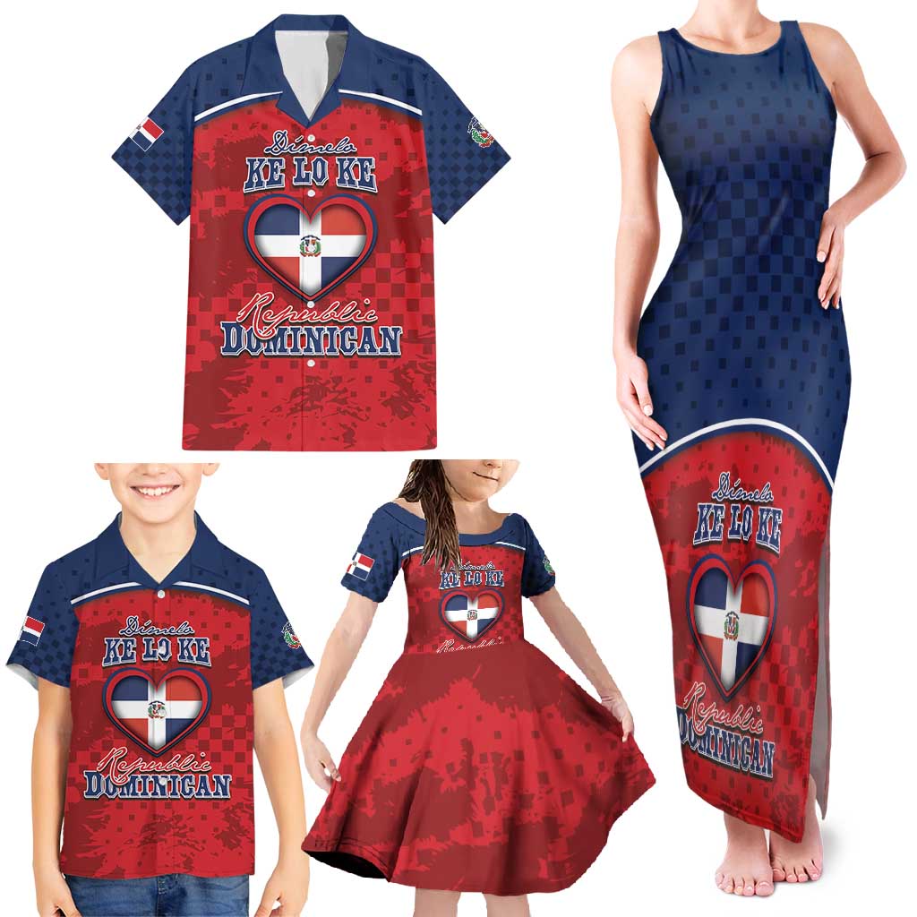 Personalized Dominican Republic Family Matching Tank Maxi Dress and Hawaiian Shirt Dimelo Ke Lo Ke - Wonder Print Shop