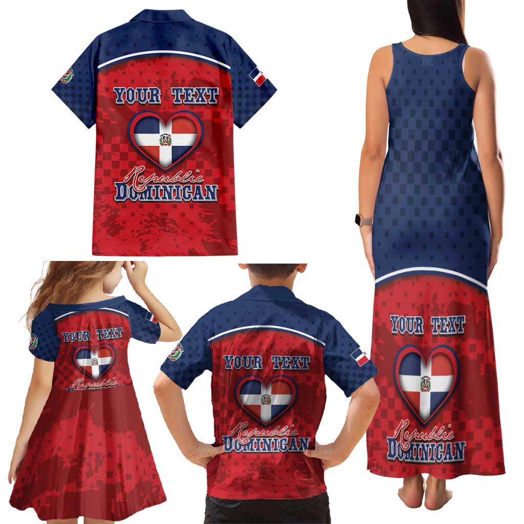 Personalized Dominican Republic Family Matching Tank Maxi Dress and Hawaiian Shirt Dimelo Ke Lo Ke - Wonder Print Shop