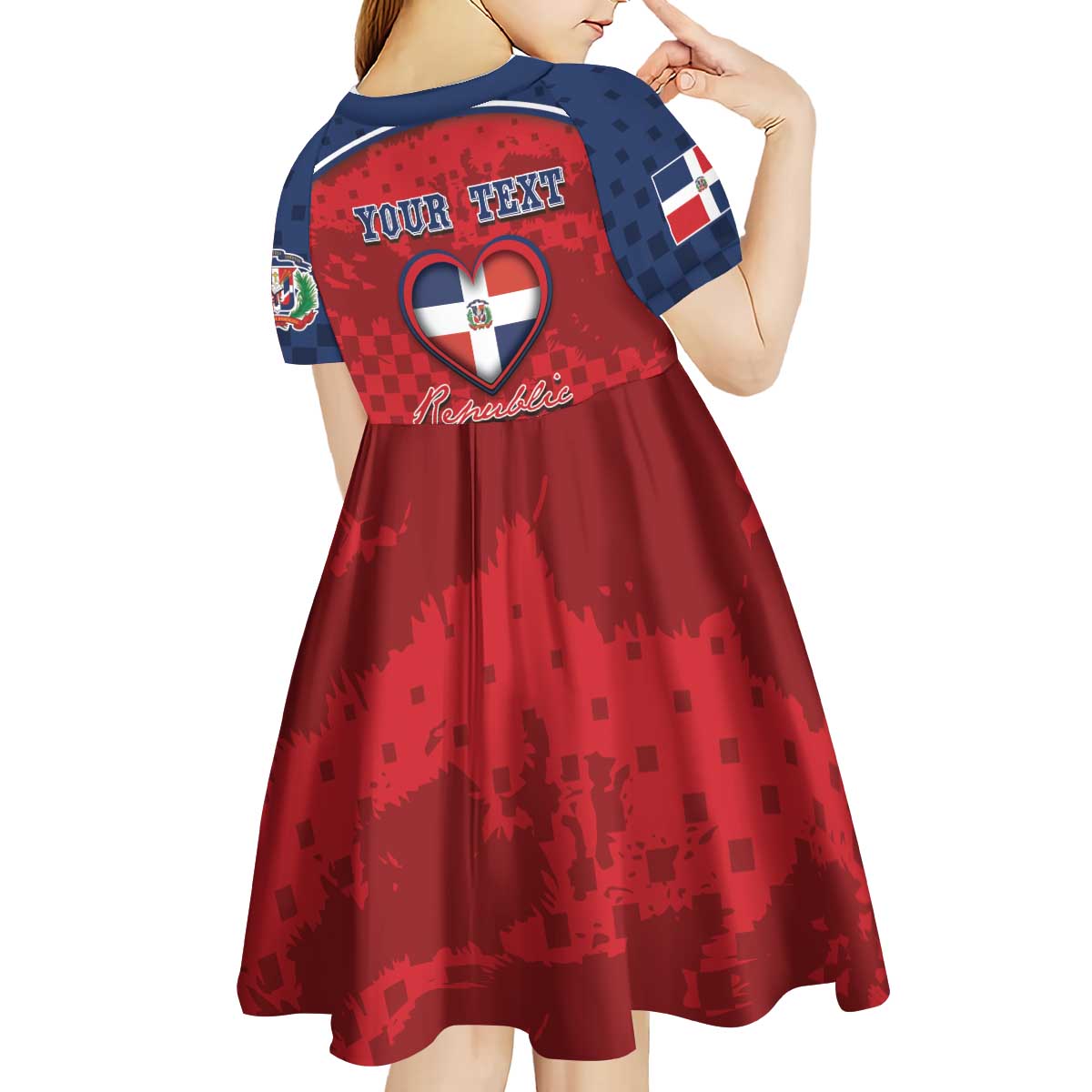 Personalized Dominican Republic Kid Short Sleeve Dress Dimelo Ke Lo Ke - Wonder Print Shop